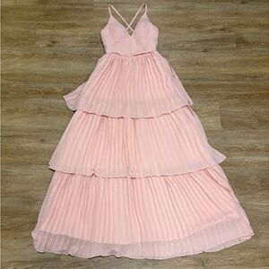 Elegant Pink Layered Dress